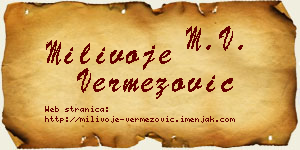 Milivoje Vermezović vizit kartica